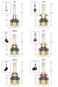 Phares LED H1 A11 avancés à quatre tubes en cuivre 300W 18000Lm 6500K 12-24V pour voitures européennes et marchés <span class=keywords><strong>de</strong></span> rechange haut <span class=keywords><strong>de</strong></span> gamme - Product Image 2