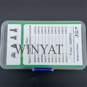 10 Types 100 Units PC Material Micro-<strong>switch</strong> Touch-type <strong>Small</strong> <strong>Switch</strong> 6x6 Vertical Induction Cooker 4-pin Touch-button Button Box - Product Image 2
