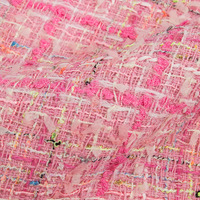 Vente chaude Mode Fil Teint Polyester Coton Tissu Non-tissé et Or Fil Mélange Tweed Tissu pour Manteau