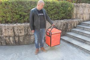 62 logotipo personalizado impermeable plegable comestibles aislado <span class=keywords><strong>Glovo</strong></span> bolsa <span class=keywords><strong>Pizza</strong></span> llevar comida caliente entrega hombre bolsa de entrega de alimentos para jinete - Product Image 5