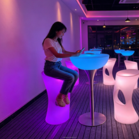 Table de bar haute lumineuse LED étanche pour usage commercial, idéale pour banquets, fêtes et terrasses