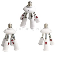 10cm 30cm 50cm EU Plug to E27 AC 110-220V 3A E27 Light Lamp Bulb Holder Flexible Extension Converter Switch Adapter Socket