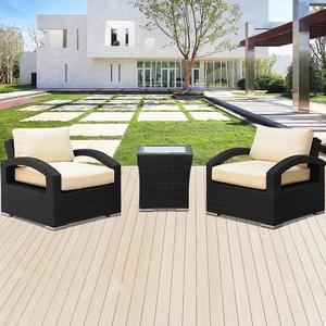 Ensemble de canapé et de chaises d'extérieur en rotin tressé PE de luxe avec coussins imperméables, meubles de jardin durables et écologiques - Product Image 3