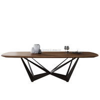 200cm à manger ensemble jambe noire moderne en bois table à manger de gros ensemble pour vente
