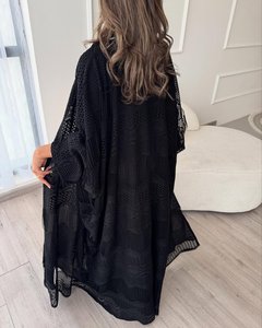 ガルフAbayasドレスあなた自身のAbayaプレーンブラックドバイイスラム教徒控えめな着用 - Product Image 2