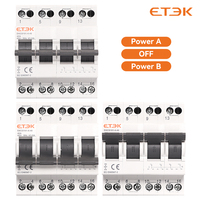 Interrupteur de transfert manuel double alimentation ETEK sur rail DIN, disjoncteur à interverrouillage CA 50/60Hz blanc, livraison rapide 1-0-2 230V 4P 16-63A