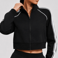 Veste zippée personnalisée pour femme, style sport, course en plein air, silhouette athlétique, vêtements de sport, tenue décontractée, mode, exercice, fitness