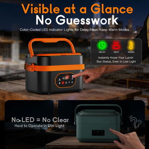 Boîte à lunch électrique chauffante premium 2026 avec minuterie intelligente, chargement sans fil et grande capacité pour le bureau et les voyages - Product Image 4