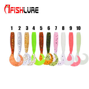 Capucin queue ver de terre 55mm 1.6g 10 pièces en plastique souple leurre nageur appâts artificiels pêche en mer océan matériel de pêche - Product Image 3