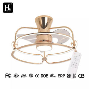 Ventilateur de plafond LED de luxe léger avec moteur DC et télécommande, luminaire moderne et simple pour chambre, salle à manger, salon - Product Image 4