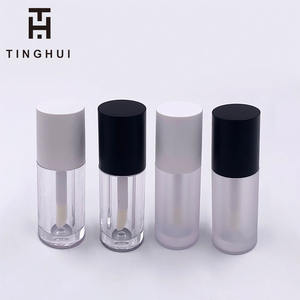 Tube de brillant à lèvres en plastique coloré personnalisé de 6 ml avec applicateur épais, grande brosse et bouchon à vis – Emballage cosmétique vide - Product Image 6