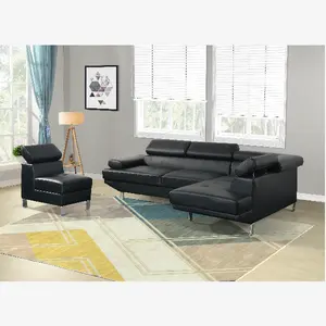 Living Room Nordic Modern Style Furniture Sets Design PVC Corner Sofa Lounge Sectional Velvet Sofa Luxury L Shaped Sofa