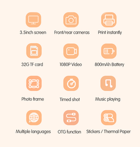 Appareil photo instantané à grand écran de 3,5 pouces pour enfants, double objectif, enregistreur vidéo HD 1080P, impression thermique, cadeau de Noël - Product Image 6