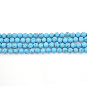 Bijoux fabriqués en pierre naturelle ronde Bracelet blanc <span class=keywords><strong>Turquoise</strong></span> brin Mala perle Natura Howlite perles de pierre en vrac - Product Image 2