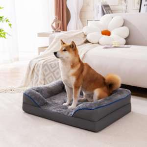 74x53x17cm Reißverschluss-Abnehmbare Waschbare Bezüge <span class=keywords><strong>Memory</strong></span>-Schaum für Hunde Katzen Weiches Wohnzimmer-Möbel Unterstützendes Haustierbett - Product Image 4