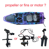Kayak à pédales Vicking 9 pieds 1 personne en HDPE, bateau de pêche en mer, canoë modulaire à hélice avec moteur électrique