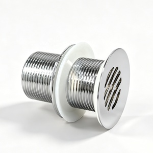 Siphon de lavabo fixe anti-vandalisme en laiton, <span class=keywords><strong>grille</strong></span> chromée G1 1/4" sans fente pour toilettes publiques - Product Image 4