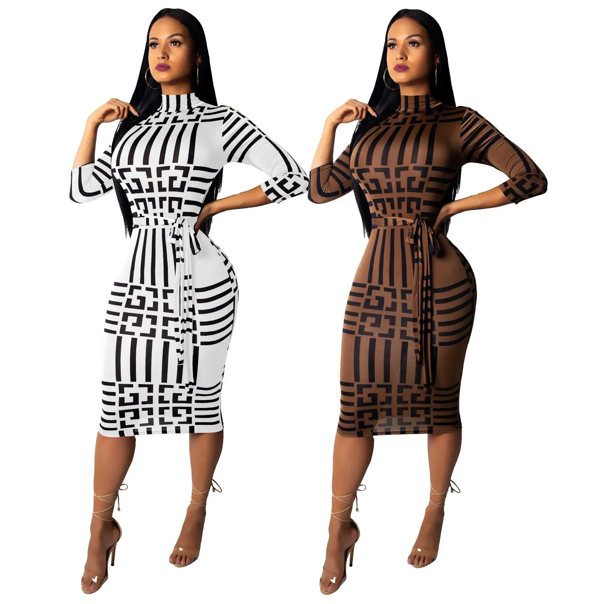HOT Ladies 2023 Fall Half Sleeve Printed Dress Allure Couture New Fashion Outfits for Hot Women