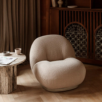 Fauteuils de salon luxueux en forme de nuage en peluche douce uniques et minimalistes Blanc Crème nordique Moderne Fauteuil d'appoint de luxe