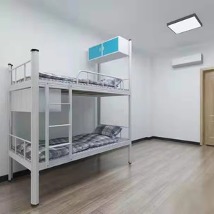 Nhà Máy bán hàng trực tiếp nhân viên ký túc xá 2-Tier sắt giường tầng với dưới giường lưu trữ Heavy-Duty chỗ ở đồ nội thất cho nhân viên - Product Image 2