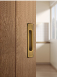 Manijas de Puerta Corredera Empotradas de Latón, Modernas, Ocultas, en Par, para Puertas de Granero - Product Image 4