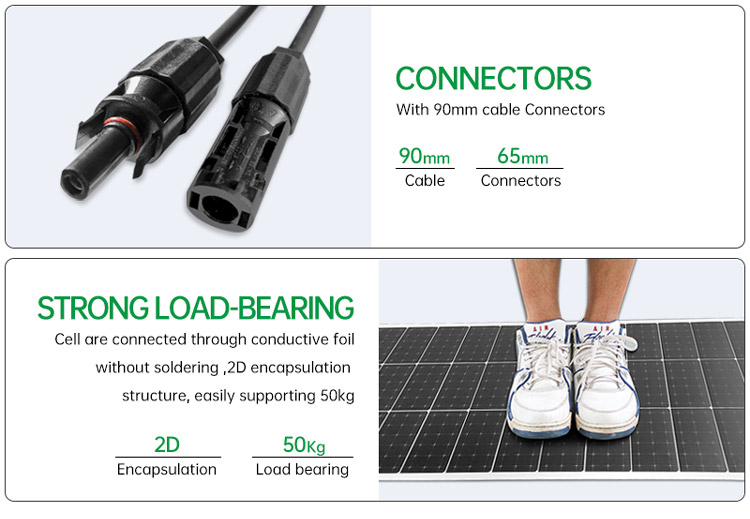 Panneau solaire amorphe flexible solaire flexible portatif du film 100W 5