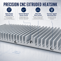 Dissipateur thermique en aluminium extrudé de précision, plaque de radiateur usinée CNC pour la refroidissement des régulateurs de tension de cartes de circuits imprimés