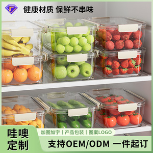 Food Storage <b>Container</b> Rectangle Transparent Plastic Clip On Lid Refrigerator Use Large Size - Product Image 4
