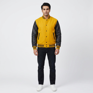 Veste universitaire pour homme FINER THREADS en laine/viscose, extérieur en polyester/coton, respirante, col montant, hiver - Product Image 1