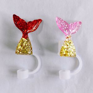 2024 nuevo diseño Mermaid Tail Straw Topper tapa <span class=keywords><strong>de</strong></span> paja para beber para vaso Stanley Cup 40 oz - Product Image 4