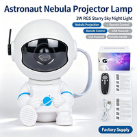 Projecteur Galaxie Astronaute Veilleuse USB RGB Lampe Projecteur Nébuleuse Étoiles Télécommande Décoration Chambre Enfant Maison Cadeau de Noël