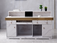 Kingshadow — bureau de réception moderne, meubles de bureau, pour caisse de beauté, avec autocollant en métal, de marbre