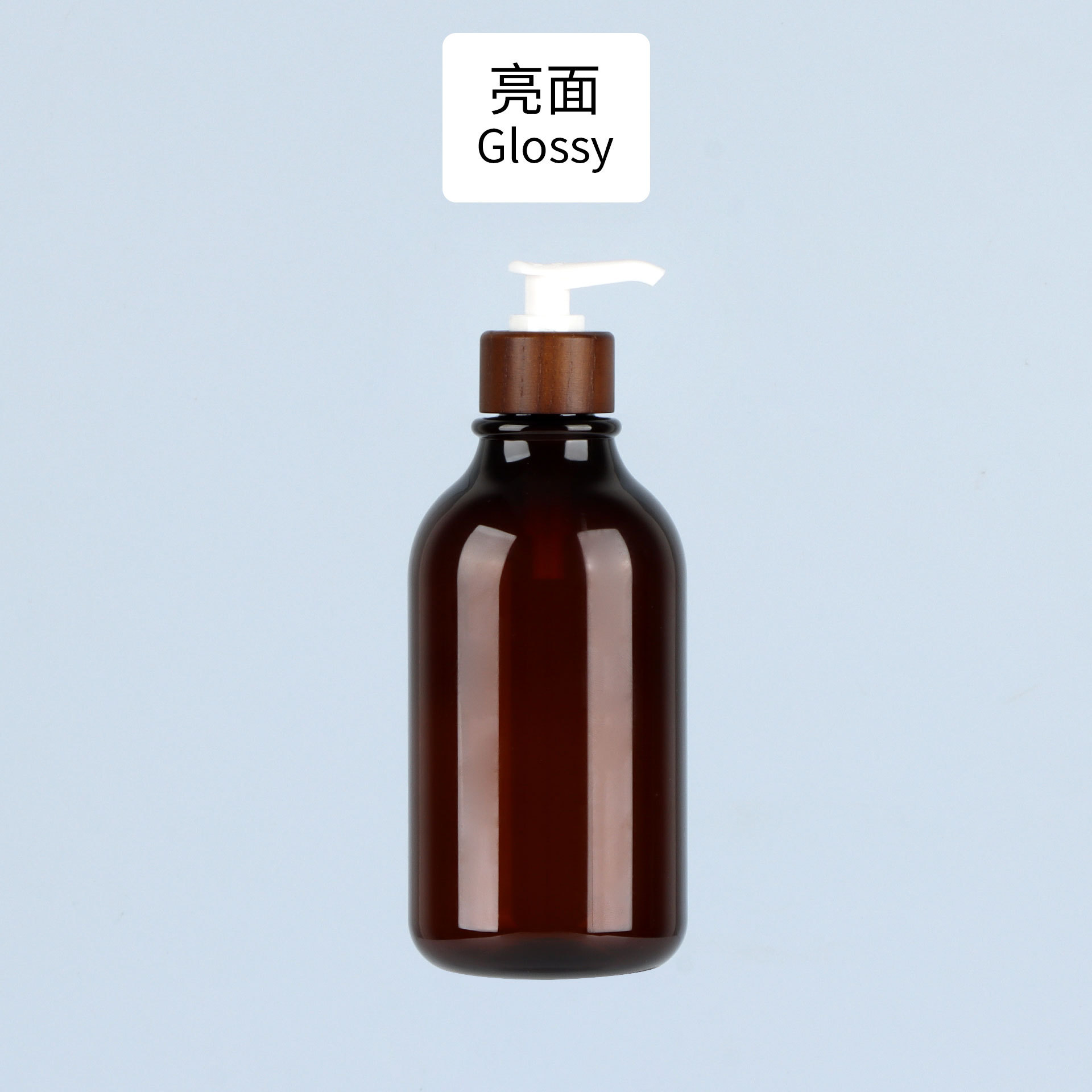 Bouteille de thé brillante, couleur noyer, pompe blanche en bois de cire