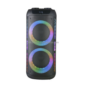 Nouvelle enceinte sans fil en gros, enceinte puissante avec basses profondes, microphone extérieur, double 8 pouces, RGB 40W, enceinte portable avec microphone - Product Image 1