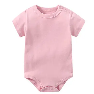 Wholesale Blank Newborn Baby Girl Boy Clothes 70% bambus 30% baumwolle infant wachsen Solid Color Short Sleeve baby body