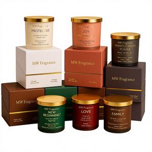 Bougie parfumée artisanale MW Fragrance en cire de soja dans un bocal en verre avec cristaux de guérison, aromathérapie pour la décoration de la maison - Product Image 4