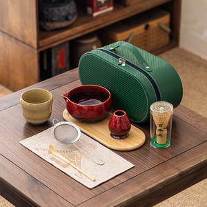 Juego de Tazón de Matcha Ecológico y Batidor de Bambú, Vajilla de Porcelana y Cerámica para Ceremonia del Té o Uso en Cafeterías - Product Image 4