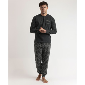 ADMAS MAGNIFIC Conjunto de pijama de manga larga con tiras cruzadas para hombre - Product Image 1