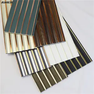 AMER OEM Multiple color Home pvc ceiling panel decorative interior WPC wall panel fluted PS wall panel