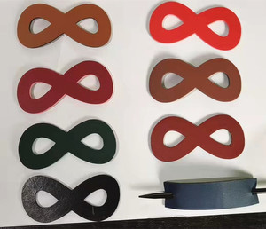 Barrette française personnalisable en cuir PU avec épingle coulissante en forme de 8, accessoires pour queues de cheval souples et <span class=keywords><strong>cheveux</strong></span> <span class=keywords><strong>fins</strong></span> - Product Image 5