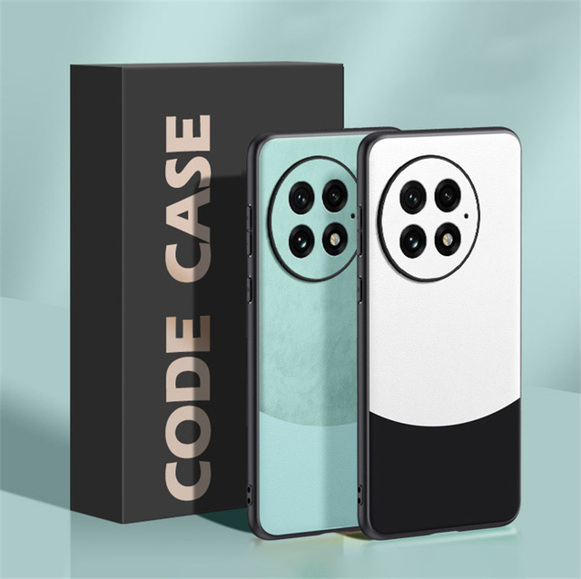 Luxury Vegan PU Leather Business Style Back Case for OnePlus 13 / 13T Matte Soft Silicone Phone Shell Protection Bumper