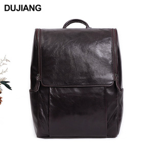Dujiang Leather <b>Backpack</b> 20-35L <b>Large</b> <b>Capacity</b> Business Travel Men's Casual <b>Backpack</b> Solid Color Soft Handle - Product Image 5