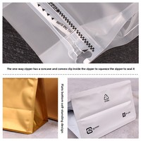Sacs d'emballage personnalisés refermables en plastique mat avec fermeture éclair, soufflet à 8 côtés et fond plat, pour café, 150g, 250g, 500g, avec valve