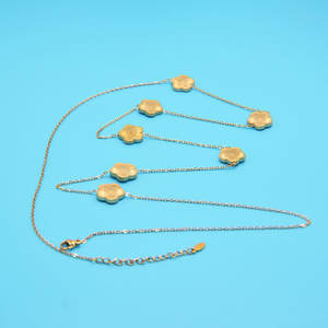 Di alta qualità collana pendente lungo fiore di ciliegio per le donne oro placcato in acciaio inox catena collana signore ragazza gioielli regali - Product Image 1