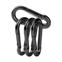 Mousquetons à ressort noirs robustes, attaches rapides pour chaîne, crochets de sécurité à ressort pour laisse de chien et sac à dos
