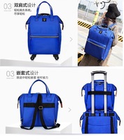 Nouvel ensemble de 2 sacs à dos trolley durables pour ordinateur portable, 4 roues, avec chariot en aluminium et tissu Oxford, 20 pouces