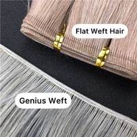 Invisible Genius Trame Russe Réel Main Humaine Attachée Trame Cheveux 100% Cuticule Non Transformée Alignée Genius Trame Extension