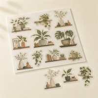 Ensemble d'autocollants décoratifs sur le thème des plantes botaniques personnalisées pour journal, conteneur et artisanat DIY