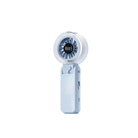 Ventilateur Brumisateur Rotatif à Puce IA, Refroidissement Rapide, Humidificateur, 5 Vitesses Réglables, Alimenté par Batterie, Portable et Pliable, Mini