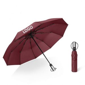 Paraguas Plegable Totalmente Automático, Apertura y Cierre con un Clic, Paraguas de Goma Negra para Protección Solar, Paraguas de Regalo Empresarial, Impresión de Logotipo - Product Image 1